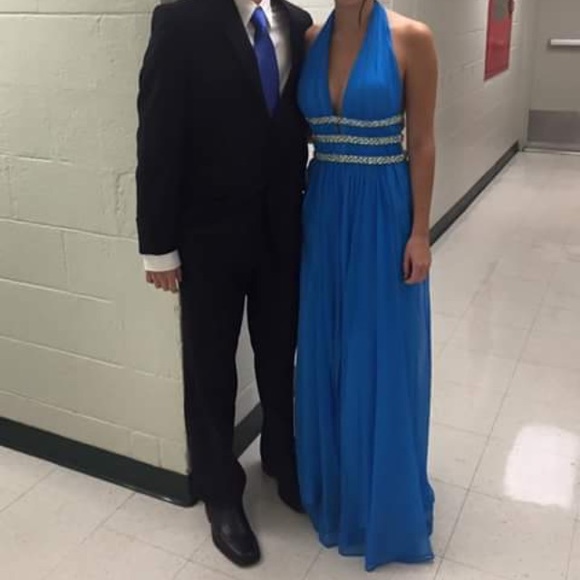 La Femme Dresses & Skirts - LA FEMME prom dress blue w sparkling  rhinestones